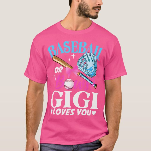 Camiseta Baseball Ou Arcos Gigi Te Ama Gênero Reveal Rosa (Frente)