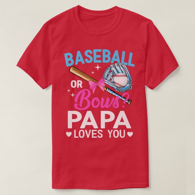 Camiseta Baseball Ou Arcos Que Papá Te Ama A Revelação De G (Frente do Design)