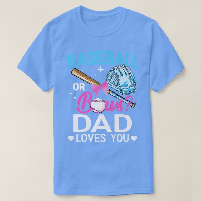 Camiseta Baseball Ou Pai De Arcos Te Ama Sexo Reveal Pink (Frente do Design)