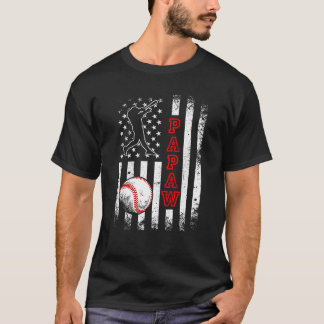 Camiseta Baseball Papaw American Flag  Vintage Baseball
