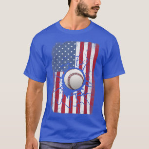 Camiseta Baseball Patriótico 4 de julho Homens - Bandeira A