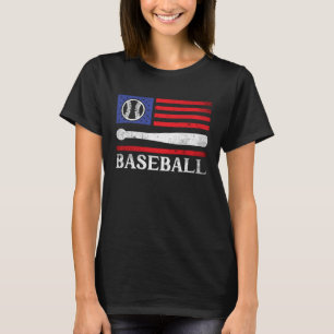 Camiseta Baseball Patriótico Em 4 De Julho Dos EUA Bandeira