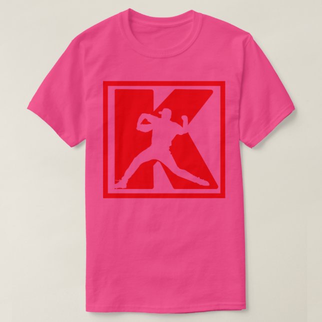 Camiseta Baseball Pitcher Arranque K Greve Diversão de Base (Frente do Design)