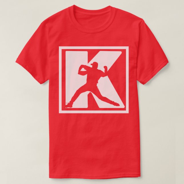 Camiseta Baseball Pitcher Arranque K Greve Diversão de Base (Frente do Design)