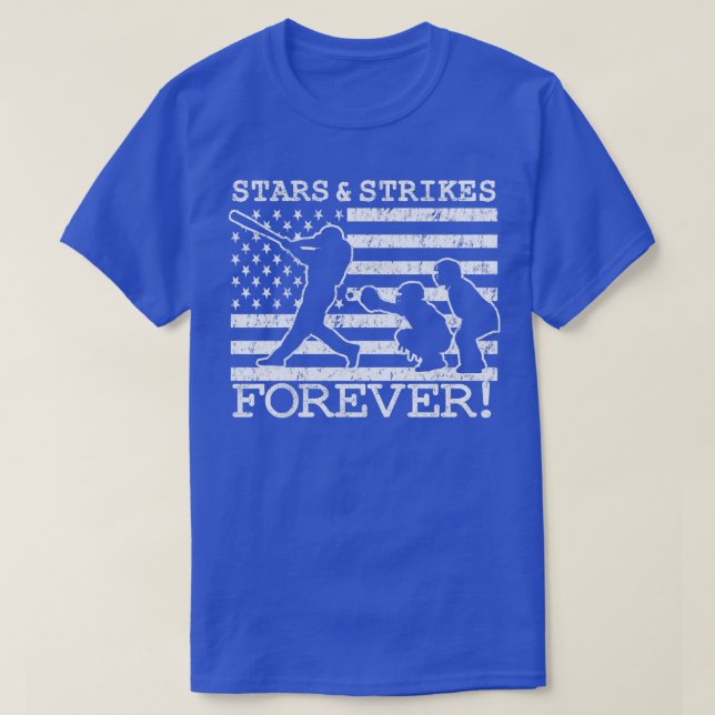 Camiseta Baseball Pitcher Stars e Strikes American Flag G (Frente do Design)