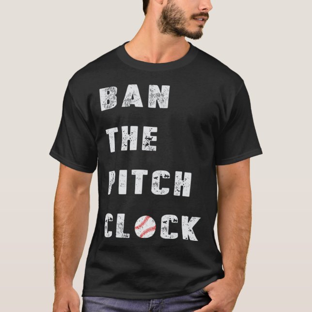 Camiseta Baseball Pitchers Ban The Pitch Clock Professional (Frente)