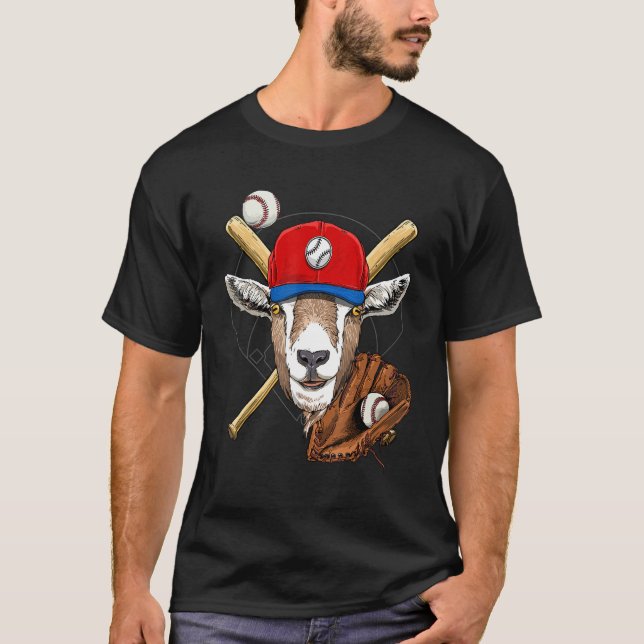 Camiseta Baseball Player Goat  Pitcher Catcher Baseball Coa (Frente)
