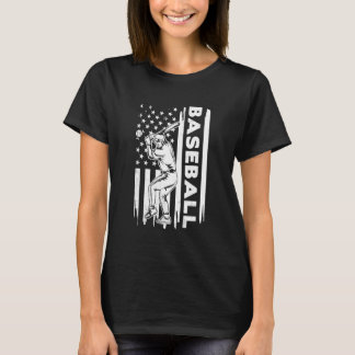 Camiseta Baseball player US flag graphic concept