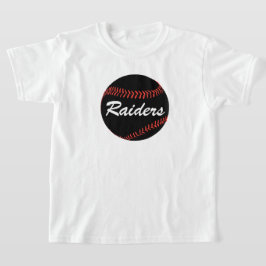 Camiseta Baseball Preto Nome do Time ou Jogador Meninos