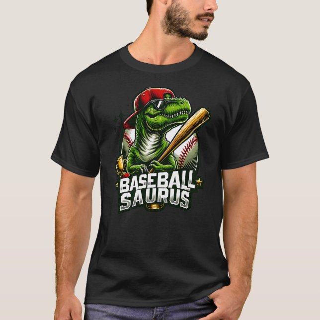 Camiseta Baseball Saurus Dinosaur Softball Baseball Sports  (Frente)