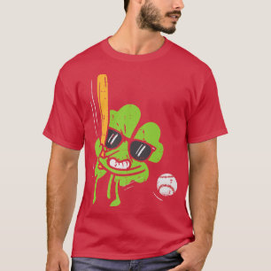 Camiseta Baseball Shamrock Leprechaun Dia de São Patrício M