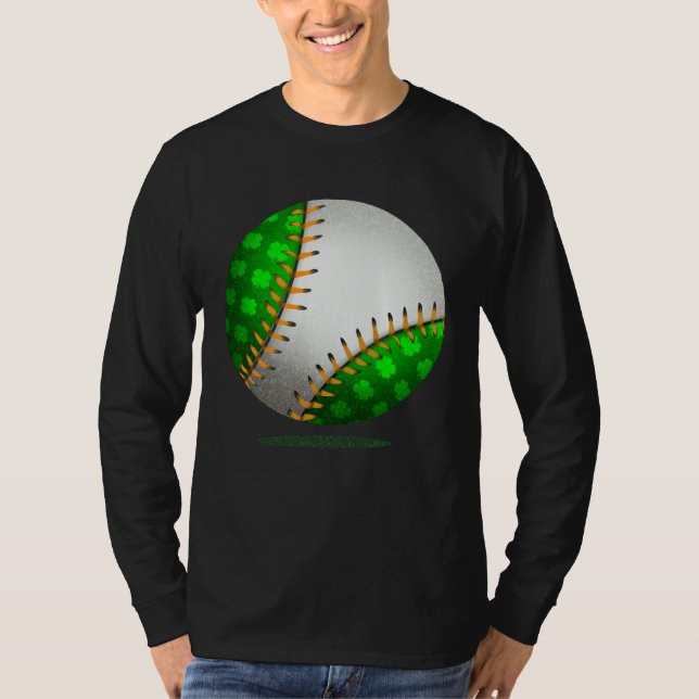 Camiseta Baseball Shamrock Retro St Patricks Day Irish Spor (Frente)