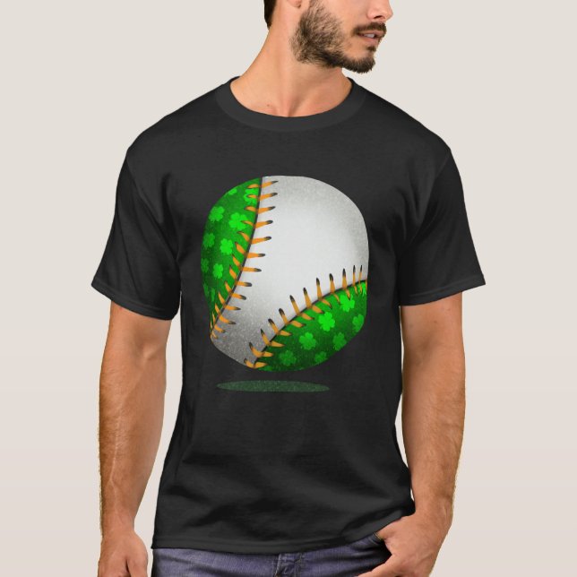 Camiseta Baseball Shamrock Retro St Patricks Day Irish Spor (Frente)
