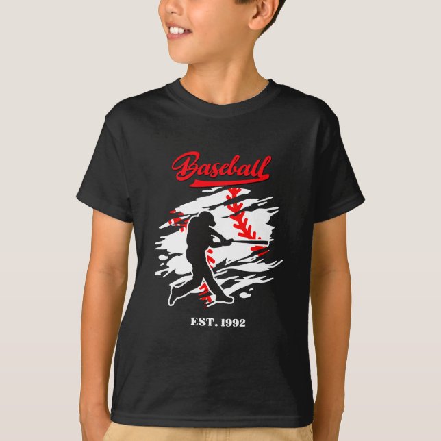 Camiseta Baseball Silhouette Graphic Design – EST. 1992 (Frente)