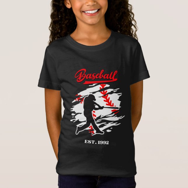 Camiseta Baseball Silhouette Graphic Design – EST. 1992 (Frente)