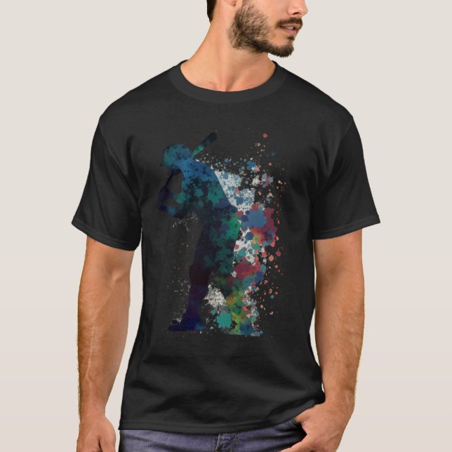 Camiseta Baseball silhouette  player variegated colors desi (Frente)