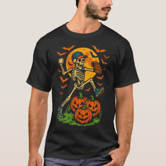 Camiseta Baseball Skeleton Halloween Men Beisebol