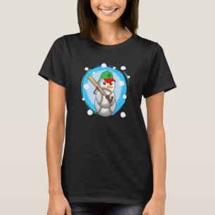 Camiseta Baseball Snowman Balls Snow Natal Natal Natal Nata