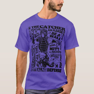 Camiseta Baseball Softball Catcher Diz Arte em Palavras