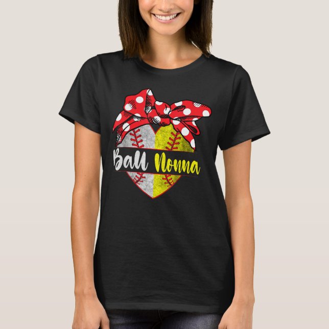 Camiseta Baseball Softball Heart Ball Nonna Family Player C (Frente)