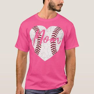 Camiseta Baseball Softball Heart Mãe Dia de as mães Mamãe P