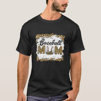 Camiseta Baseball Softball Mãe Leopardo Coração Mãe Impress