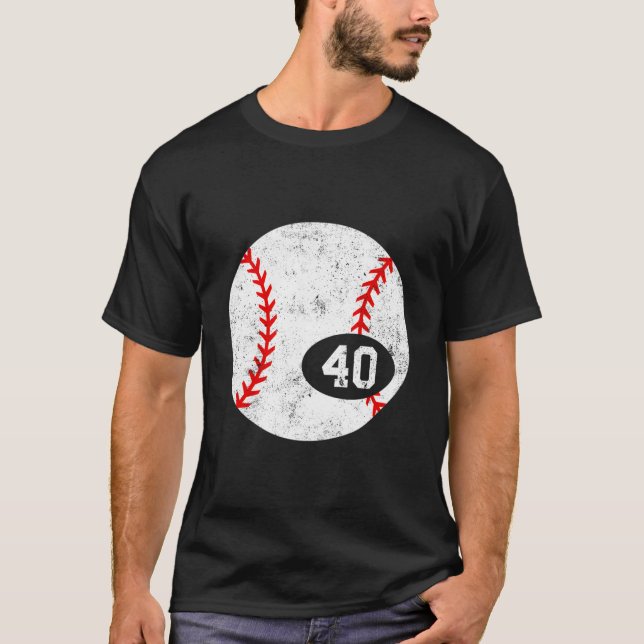 Camiseta Baseball Sport 40 Jersey Number Distressed (Frente)
