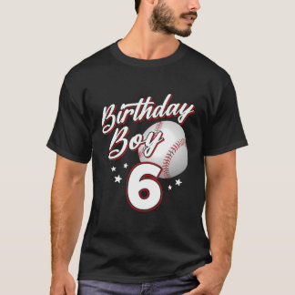 Camiseta Baseball Sport Lover 6 Birthday Creme de 6 anos