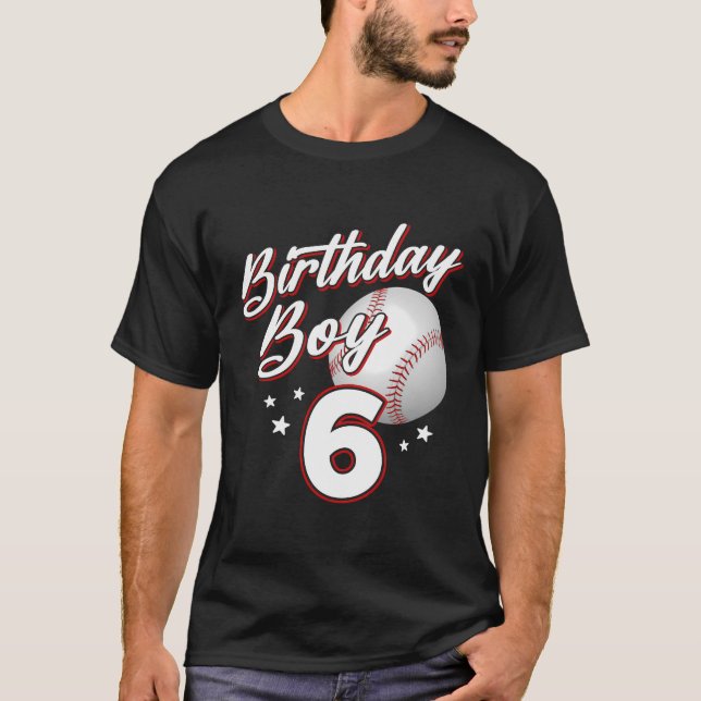 Camiseta Baseball Sport Lover 6 Birthday Creme de 6 anos (Frente)