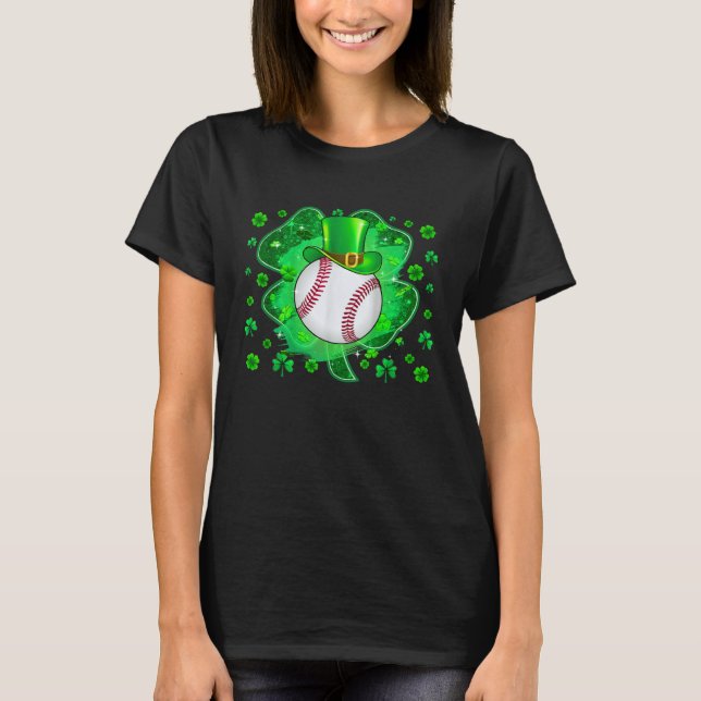 Camiseta Baseball St Patricks Day Leprechaun Shamrock Boys  (Frente)