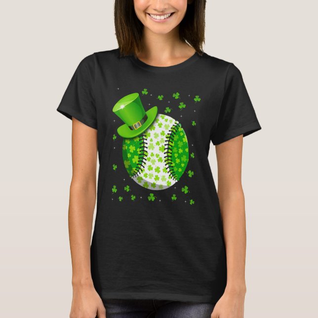 Camiseta Baseball St Patricks Day Leprechaun Shamrock Irish (Frente)