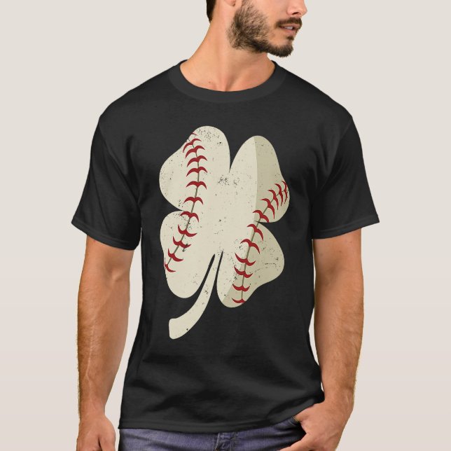 Camiseta Baseball St Patricks Day Shamrock (Frente)