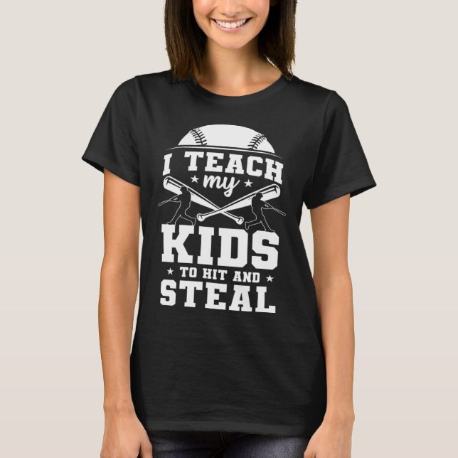 Camiseta Baseball Training Equipment I Teach My Kids To Hit (Frente)