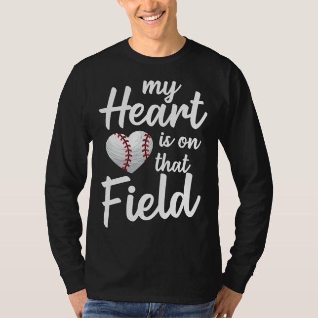 Camiseta Baseball Training Equipment My Heart Is On That Fi (Frente)