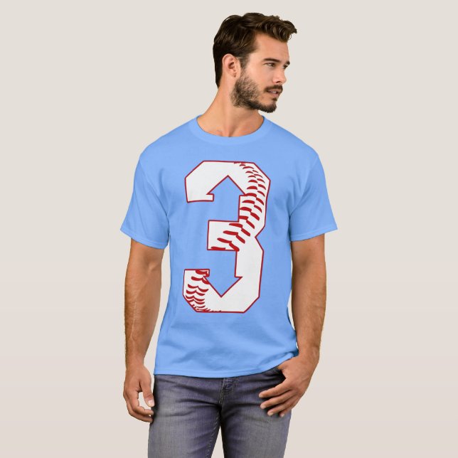 Camiseta Baseball - Três para cima três para baixo - 3 para (Frente Completa)