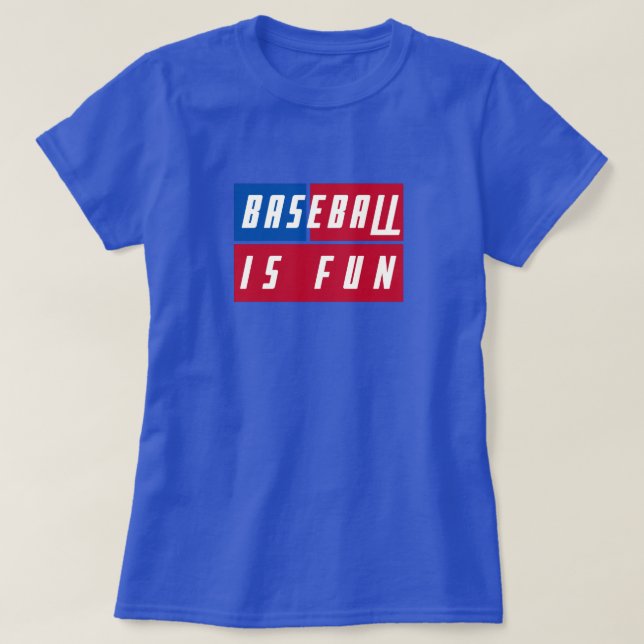 Camiseta Baseball Único É Divertido Nas Cores De Bandeiras  (Frente do Design)