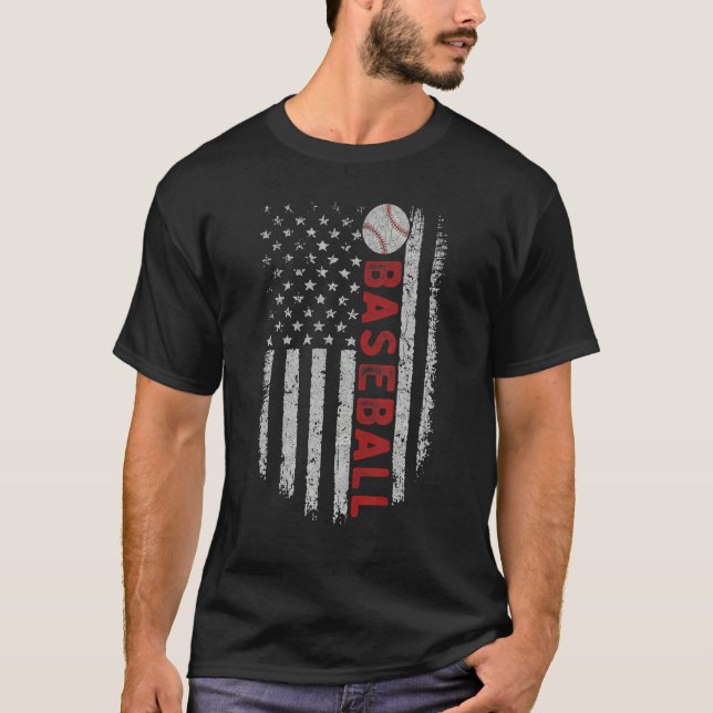 Camiseta Baseball With US American Flag For Patriotic Baseb (Frente)