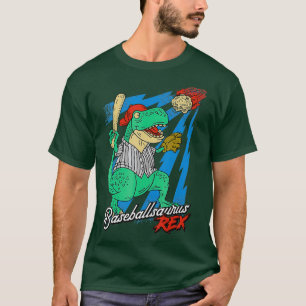 Camiseta Baseballsaurus T-Rex Dinossaur Jogando Baseball