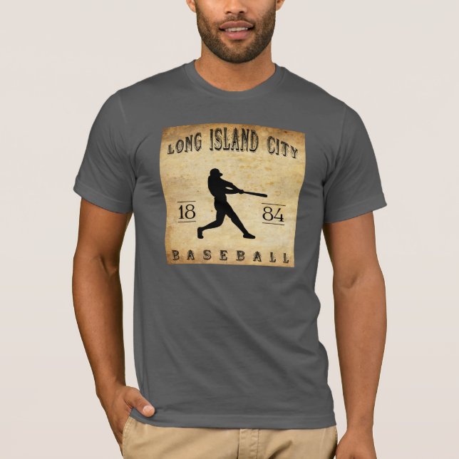 Camiseta Basebol 1884 de New York da cidade de Long Island (Frente)