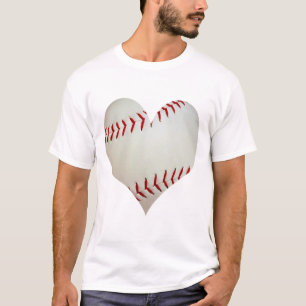 Camiseta Basebol americano em uma forma do coração