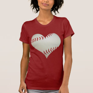 Camiseta Basebol americano em uma forma do coração