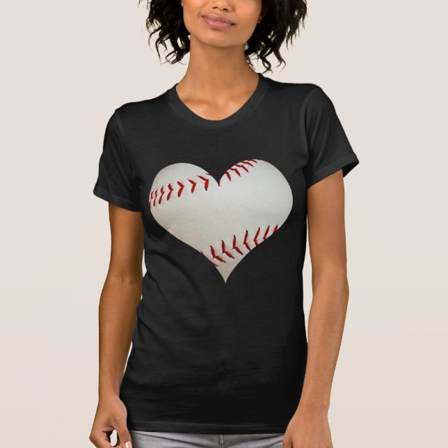 Camiseta Basebol americano em uma forma do coração (Frente)