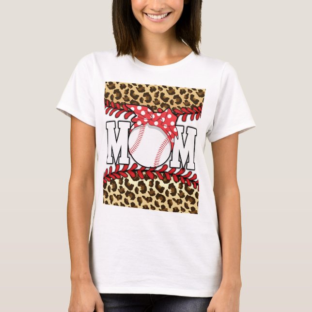 Camiseta Basebol de Cabelo Mensal do dia de as mães (Frente)