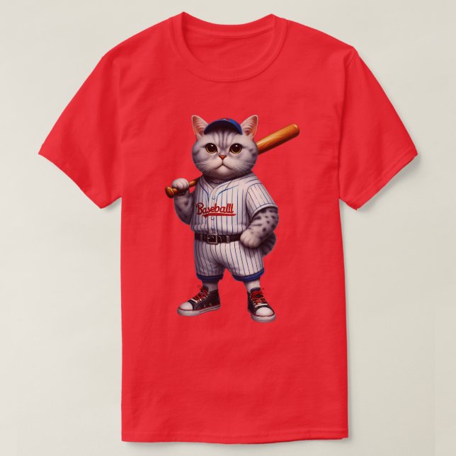 Camiseta Basebol de Gato (Frente do Design)