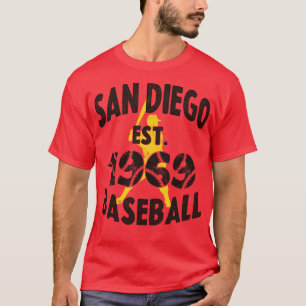 Camiseta Basebol de San Diego Vintage Est 1969 Rebatida de