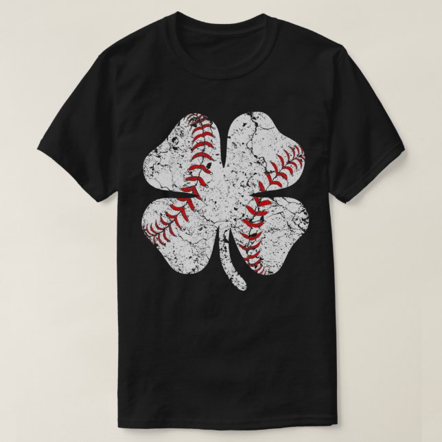 Camiseta Basebol Dia de São Patrício Meninos Homens Recepto (Frente do Design)