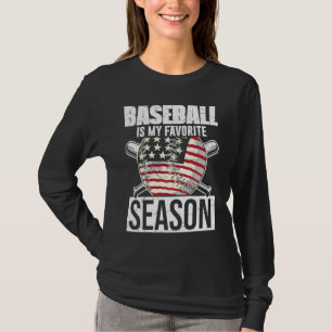 Camiseta Basebol É Meu Jogo De Taco De Temporada Favorito P