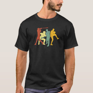 Camiseta Basebol Retro Vintage Catcher Arremessador Batedor