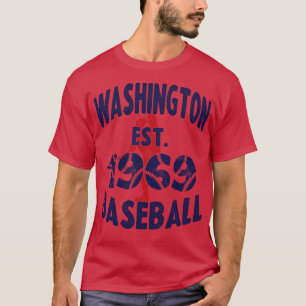 Camiseta Basebol Vintage Washington Est 1969 arremessador d