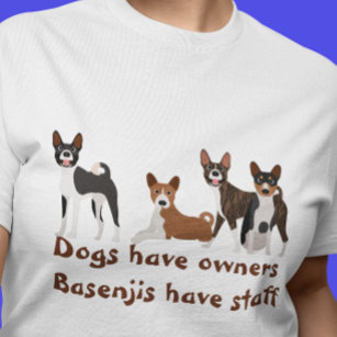 Camiseta Basenji Hound Engraçado Cães Têm Proprietários